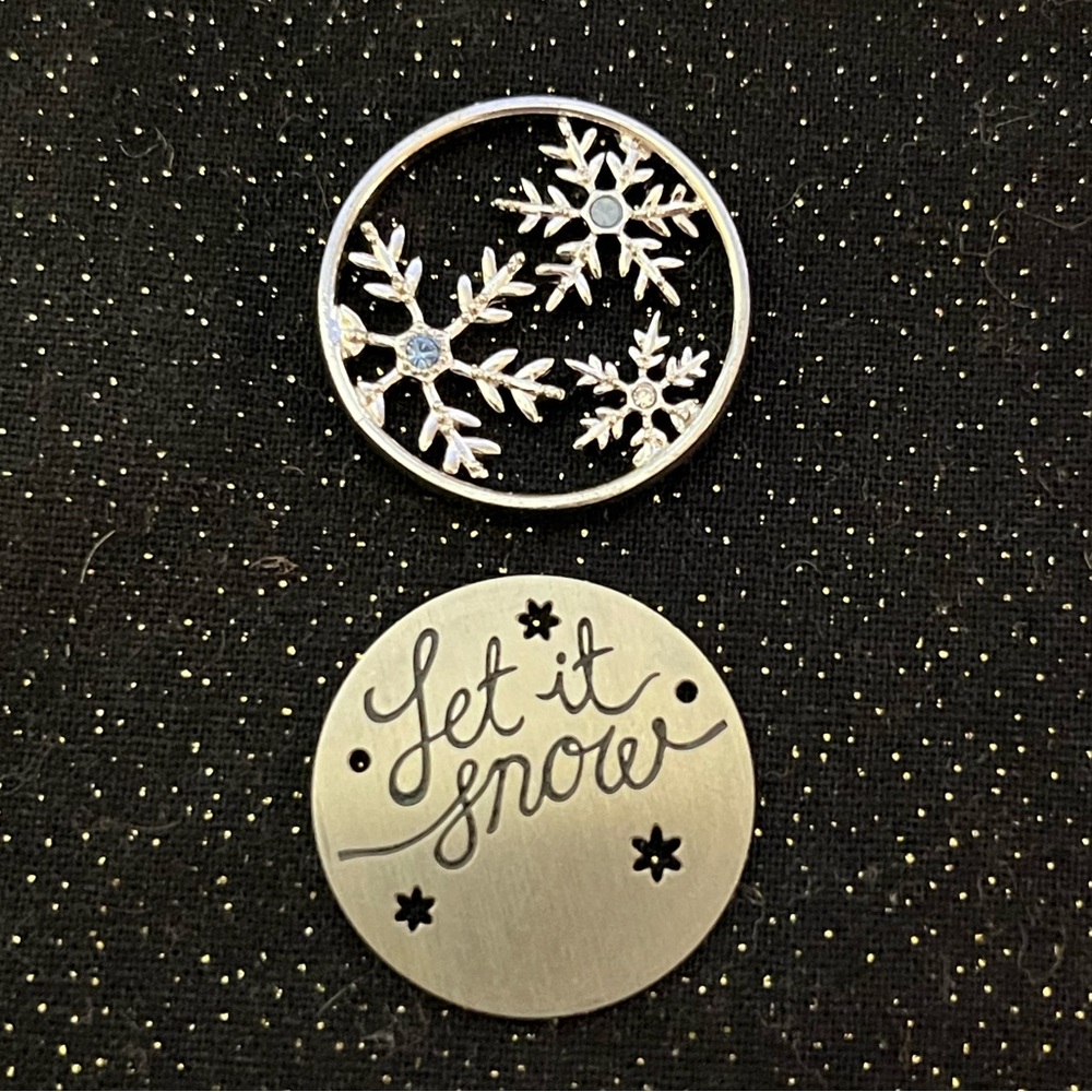 2 Large Origami Owl Snow/Winter Inserts